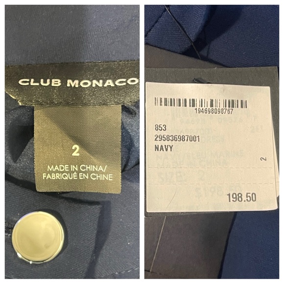 NWT! Club Monaco Tie Sleeve Dress - Picture 7 of 8